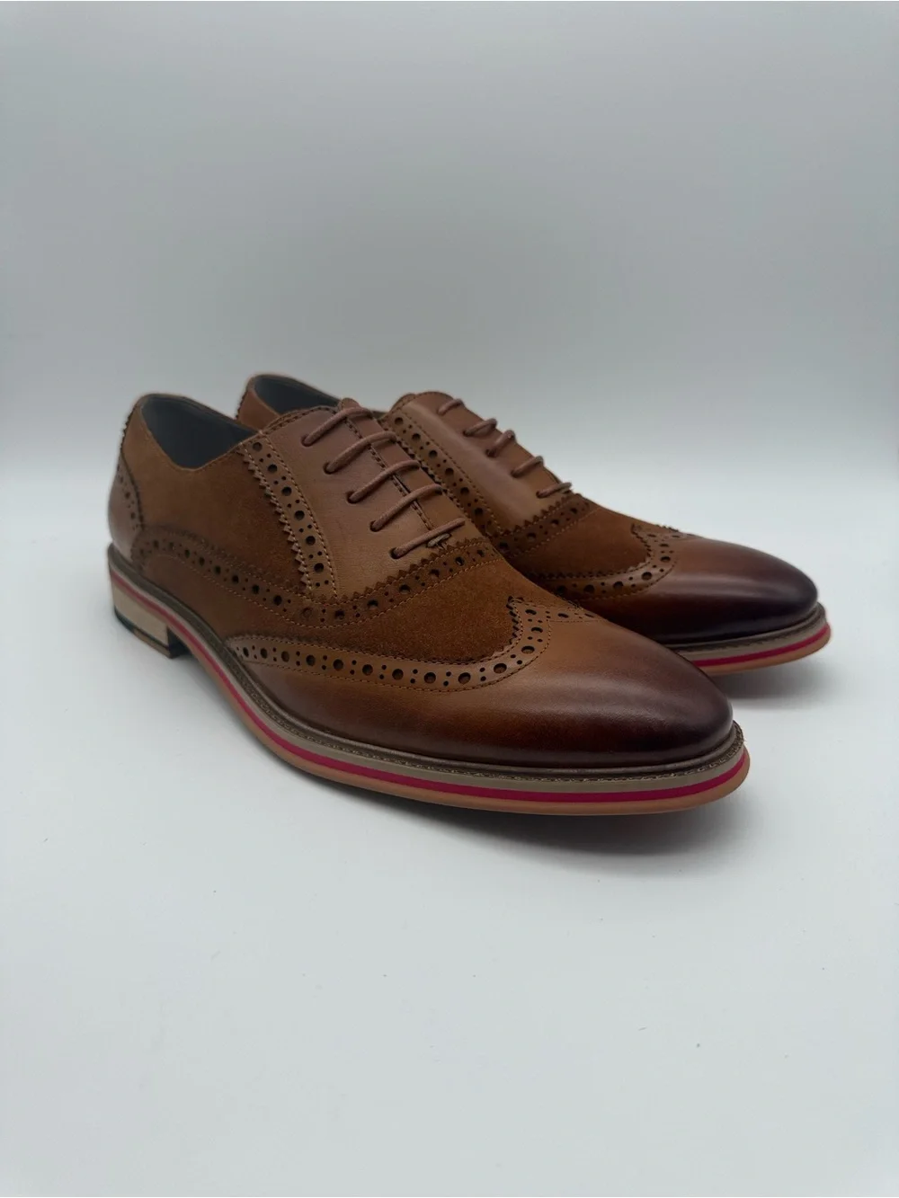 BRAND NEW English Laundry Wanstead Wingtip (Cognac) Brown Suede Leather Sz 10.5